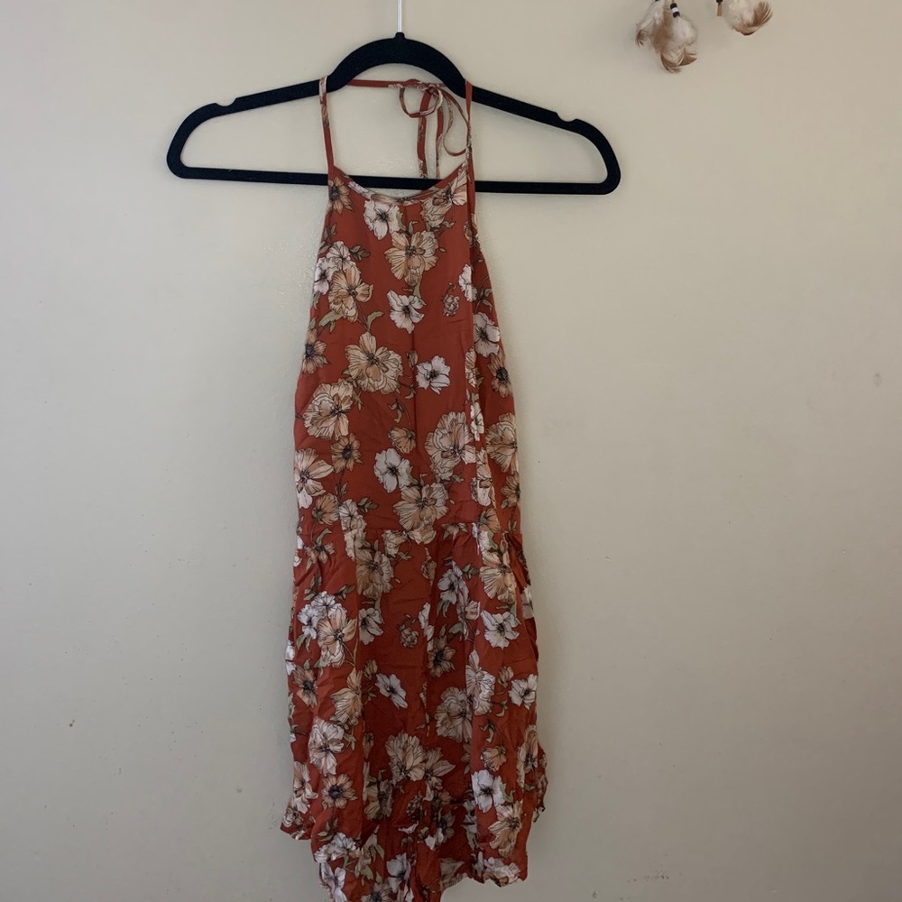 Beautiful burnt orange floral romper